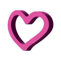 3d heart clipart Single element for design