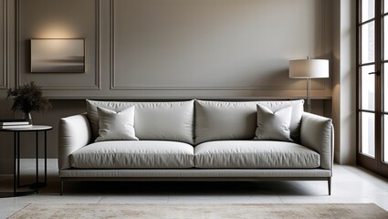 A refined minimalist sofa with a focus on simplicity and elegance