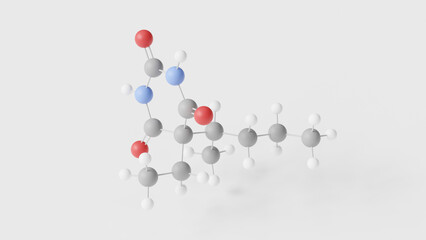 pentobarbital molecule 3d, molecular structure, ball and stick model, structural chemical formula barbiturate sedative