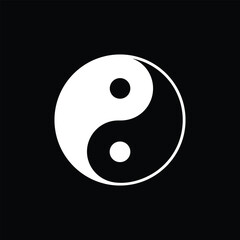 Yin Yang Symbol, Black and White Taoism Icon, Balance and Harmony Design