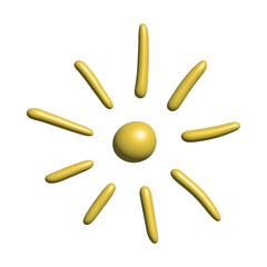 3d abstract sun symbol Summer clipart Single element for design