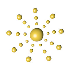 3d abstract sun symbol Summer clipart Single element for design