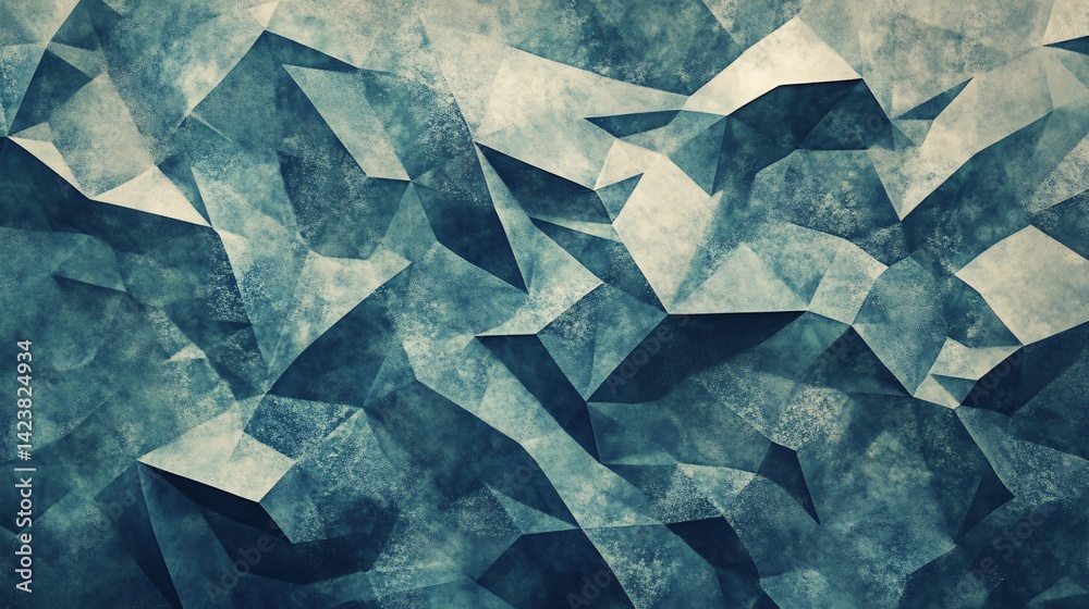 Poster Abstract grunge geometric surface is forming a three dimensional structure