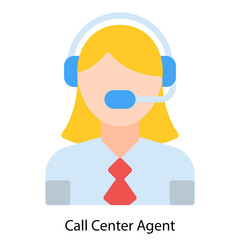 Call Center Agent icon vector illustration
