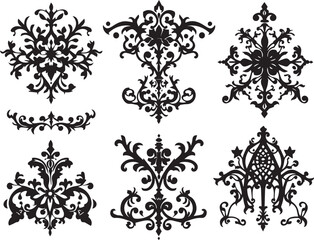 A set of elements, symbols, ornaments, mandalas. Hand drawn vector illustration