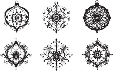 Obraz premium A set of elements, symbols, ornaments, mandalas. Hand drawn vector illustration