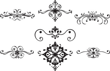 A set of elements, symbols, ornaments, mandalas. Hand drawn vector illustration