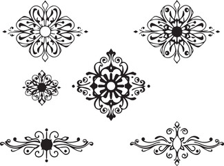A set of elements, symbols, ornaments, mandalas. Hand drawn vector illustration