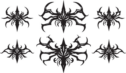 A set of elements, symbols, ornaments, mandalas. Hand drawn vector illustration