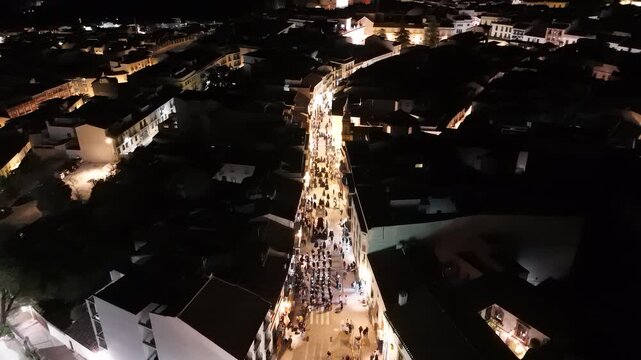Semana Santa en Priego de C&oacute;rdoba. Pasos en vista de drone.