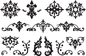 A set of elements, symbols, ornaments, mandalas. Hand drawn vector illustration