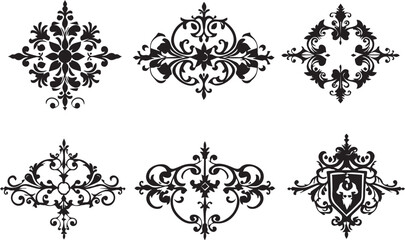 A set of elements, symbols, ornaments, mandalas. Hand drawn vector illustration