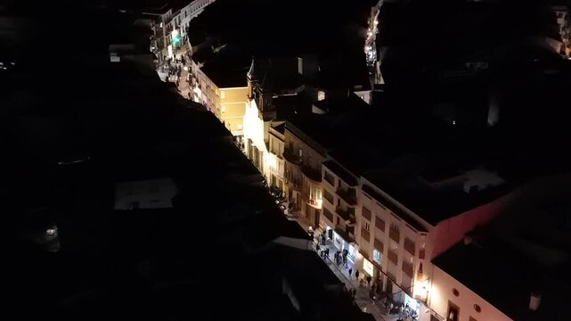 Semana Santa en Priego de C&oacute;rdoba. Pasos en vista de drone.
