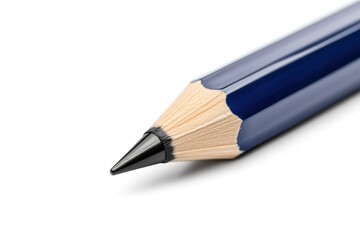 Closeup of a Sharp Pencil Tip with Blue Wooden Barrel Ideal for Writing and Drawing Tasks