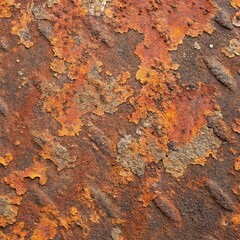 Textured rusty metal plate background, featuring a mix of orange and brown hues from corrosion and wear