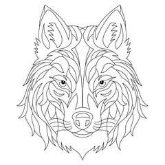 wolf coloring book for adult