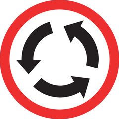 round roundabout traffic sign