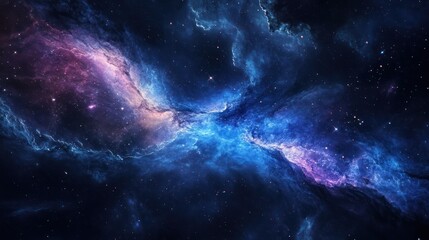 Obraz premium A Beautiful Depiction Of A Cosmic Nebula And Celestial Bodies