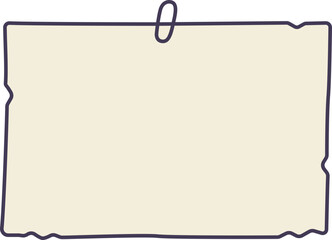 Hand-Drawn Doodle Sticky Notes and Paper Clip