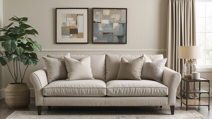 Comfort and simplicity blend seamlessly in this neutral toned sofa