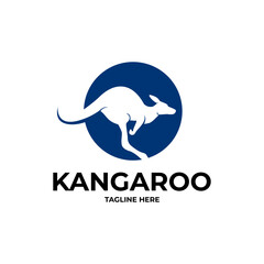 vector logo abstract kangaroo silhouette