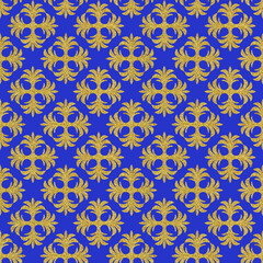 Gold art nouveau repeating motif seamless pattern