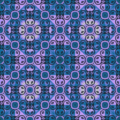 Geometric tile background, circle and square mosaic pattern, tiled motif background