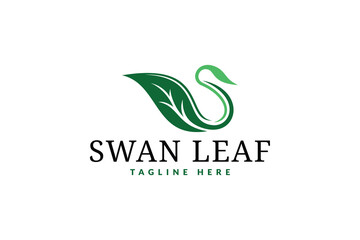 swan logo design with leaf concept. logo icon vector illustration © Fahrul