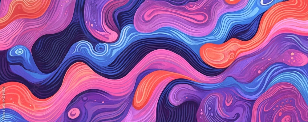Poster abstract colorful lines forming fluid shapes background