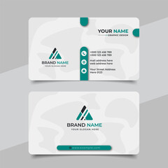 Creative modern green business card design  name card corporate visiting card and simple clean template vector design