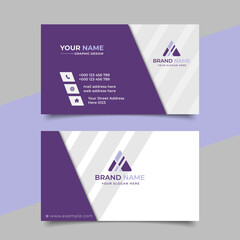 Creative modern purple business card design  name card corporate visiting card and simple clean template vector design