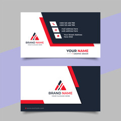 Creative modern red business card design  name card corporate visiting card and simple clean template vector design