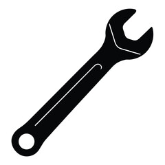 Isolated Open End Wrench on White Background