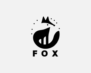 Minimalist Black Fox Logo Design