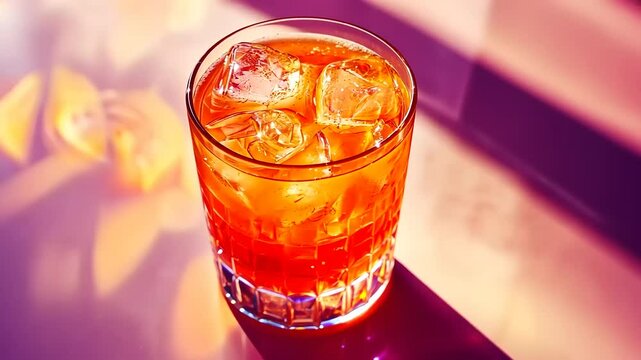 A Refreshing Cocktail: Amber Elixir Under Golden Sunlight