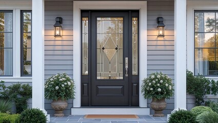 With its clean lines and contemporary design this front door is timeless