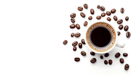 Gordijnen cup of coffee beans © Umar
