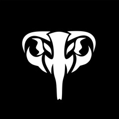 illustration des ign abstract tribal art tattoo elephant head. suitable for logo symbol