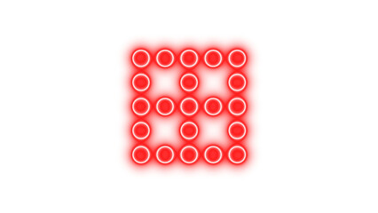 Neon borde none icon red color glow with transparent background
