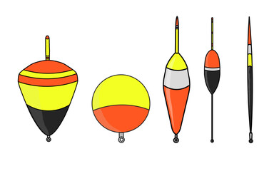 Floating bobber illustration vector pack