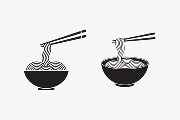 bowl of noodles illustration vector