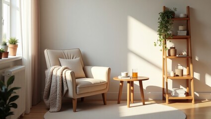 Serene living room space with a cozy and inviting vibe perfect for relaxation and social gatherings