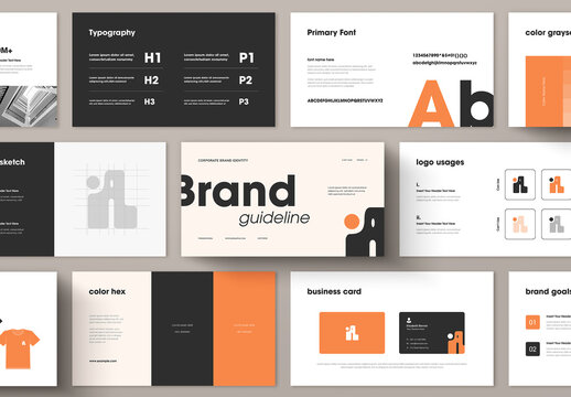 Modern Brand Guideline Presentation Template for Corporate Identity
