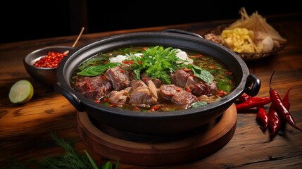 Tom Saap on a Traditional Thai Table