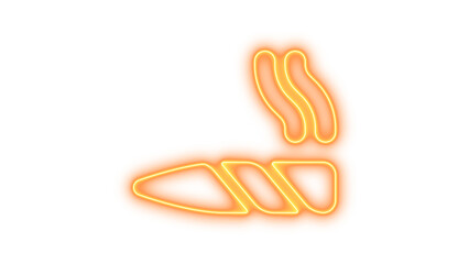 Neon joint icon brown color glow with transparent background