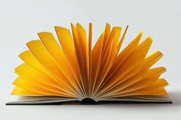 An Open Book with Golden Pages Fanned Out Symbolizing Knowledge and Learning