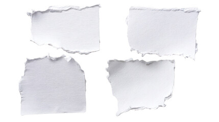 Obraz premium pieces of white, torn paper isolated on a white background, png