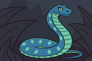 Fototapeta premium Patterned Snake Illustration Stylized Digital Art of a Serpent with Unique Scales