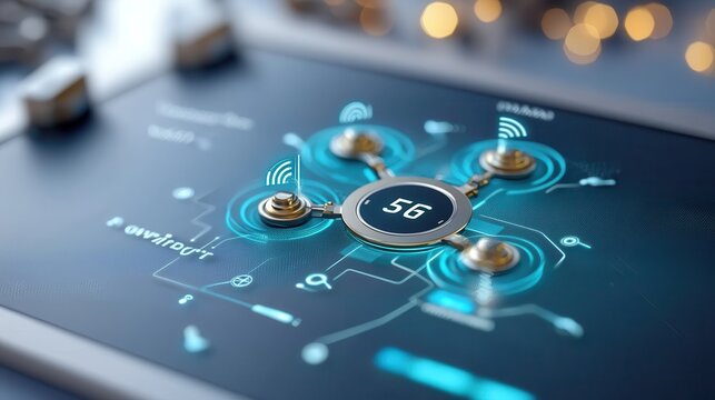 5g networks connectivity AI integration Digital interface displaying 5G technology connections and outputs. - Powered by Adobe