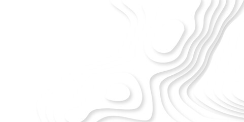 Abstract white papercut smooth creative digital spiral concept gradient shadow art web topography map business banner texture design.